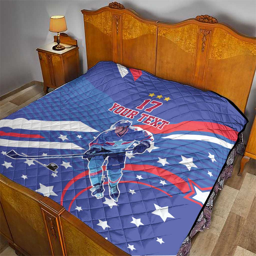 Custom United States Ice Hockey Quilt USA Go Champions Sporty Style