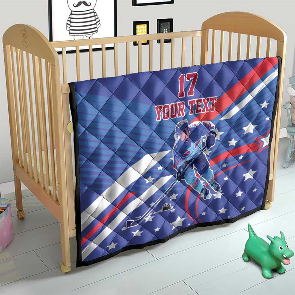 Custom United States Ice Hockey Quilt USA Go Champions Sporty Style
