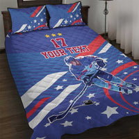 Custom United States Ice Hockey Quilt Bed Set USA Go Champions Sporty Style