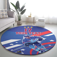 Custom United States Ice Hockey Round Carpet USA Go Champions Sporty Style