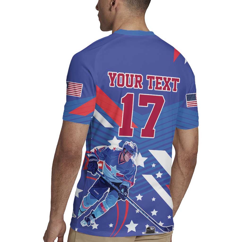 Custom United States Ice Hockey Rugby Jersey USA Go Champions Sporty Style