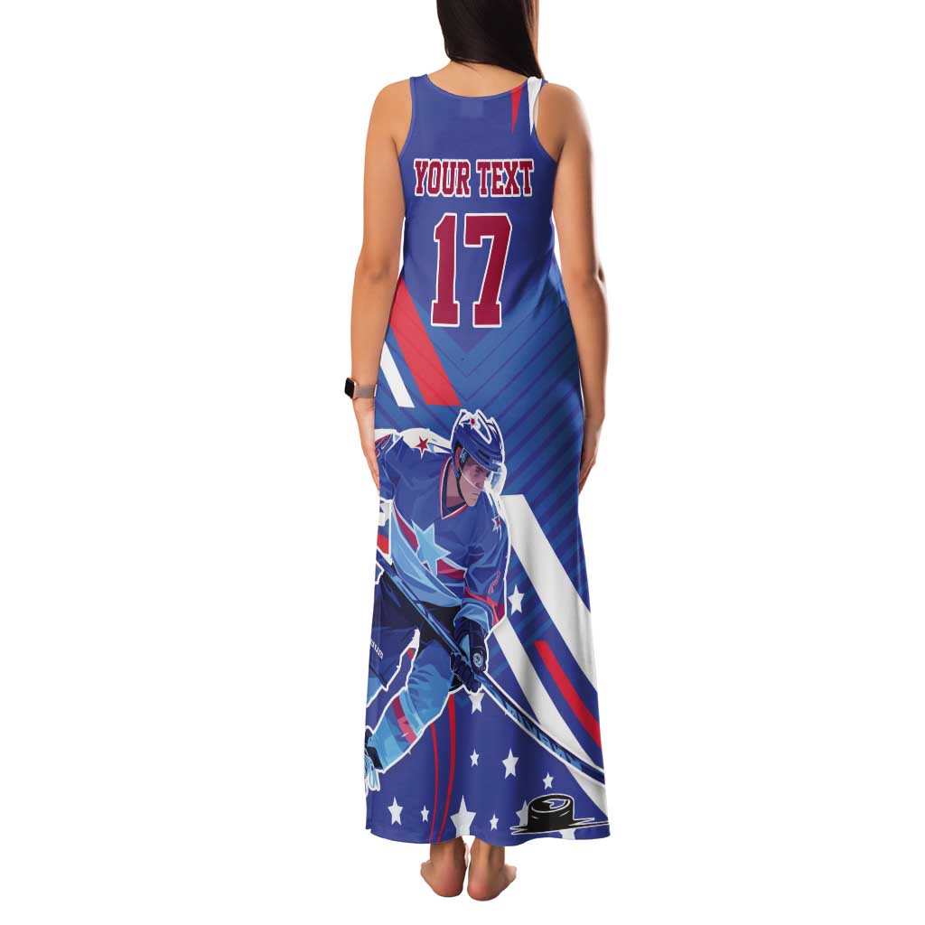Custom United States Ice Hockey Tank Maxi Dress USA Go Champions Sporty Style