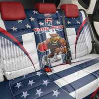 Custom United States Basketball Back Car Seat Cover USA Eagle Mascot Style