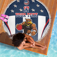 Custom United States Basketball Beach Blanket USA Eagle Mascot Style