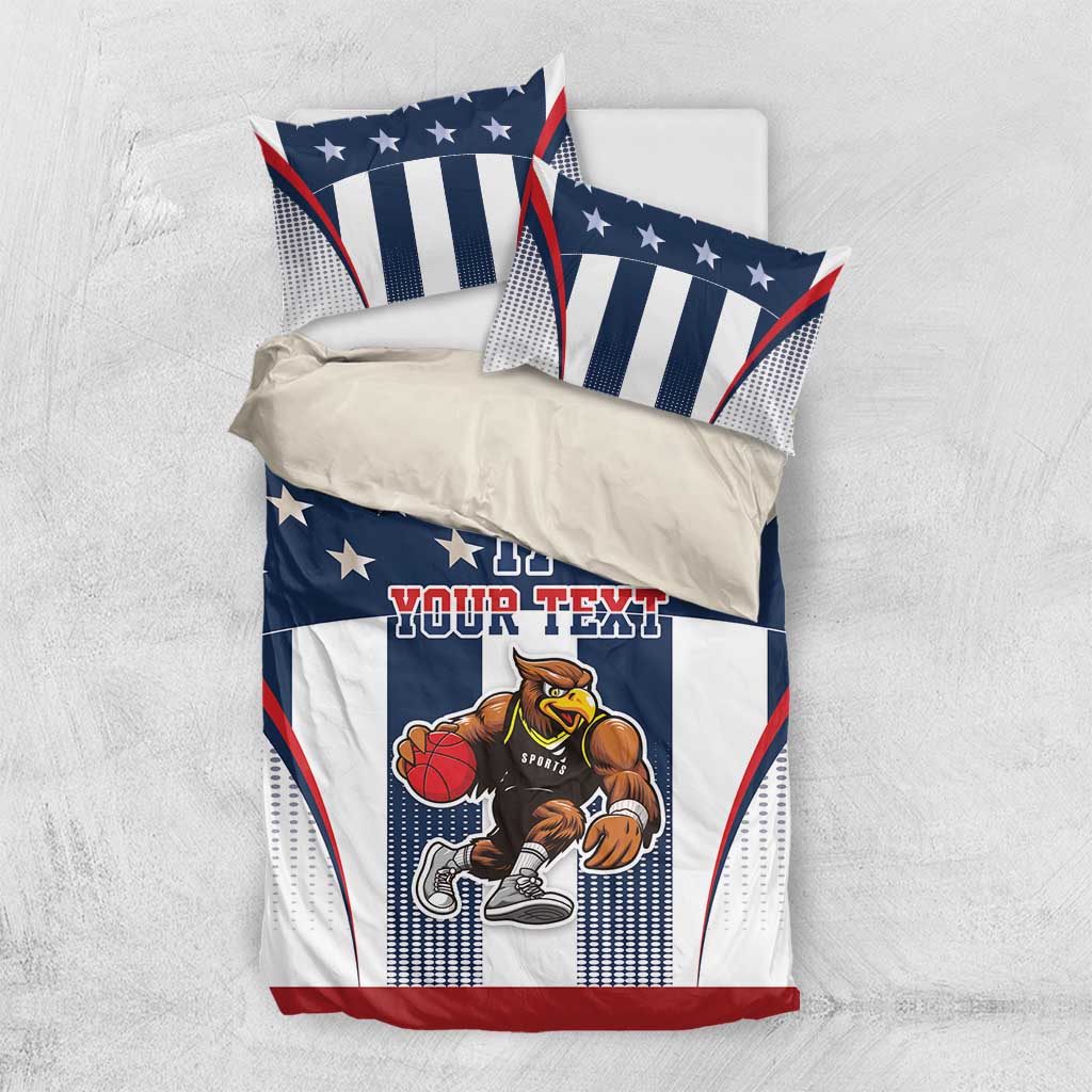 Custom United States Basketball Bedding Set USA Eagle Mascot Style