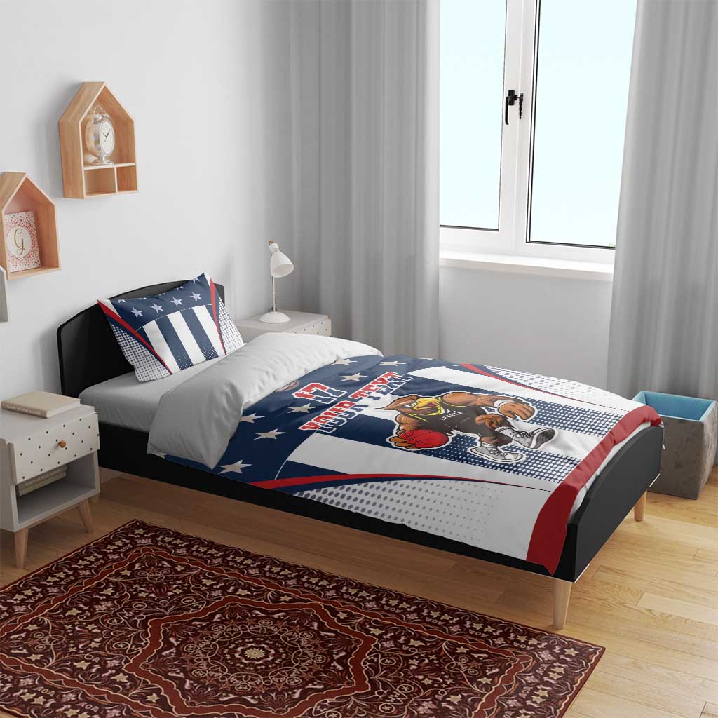 Custom United States Basketball Bedding Set USA Eagle Mascot Style