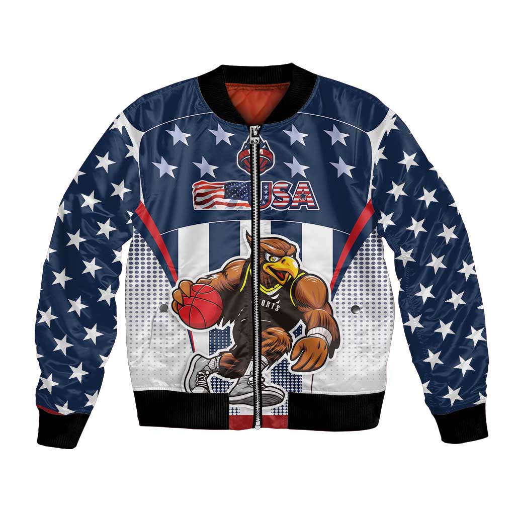 Custom United States Basketball Bomber Jacket USA Eagle Mascot Style