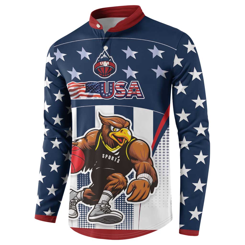 Custom United States Basketball Button Sweatshirt USA Eagle Mascot Style