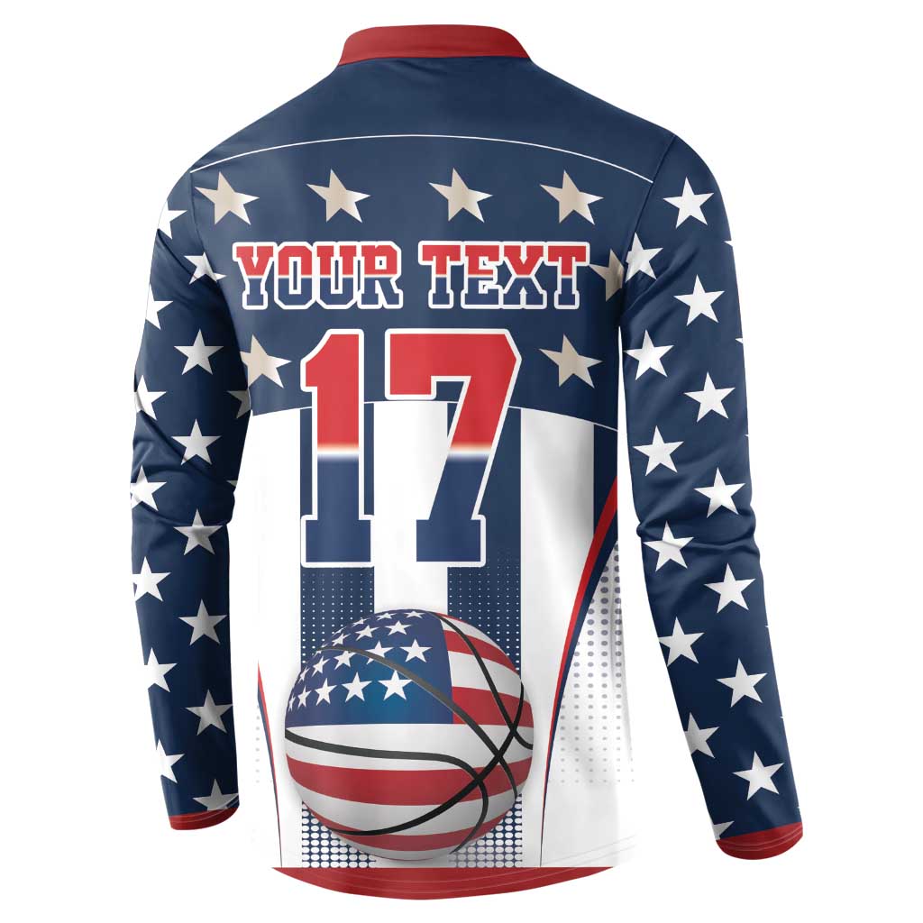 Custom United States Basketball Button Sweatshirt USA Eagle Mascot Style