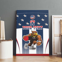 Custom United States Basketball Canvas Wall Art USA Eagle Mascot Style