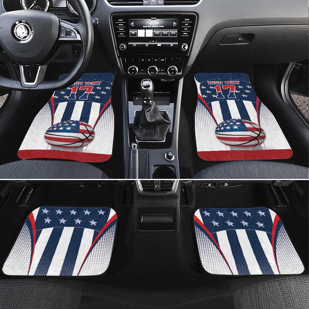 Custom United States Basketball Car Mats USA Eagle Mascot Style