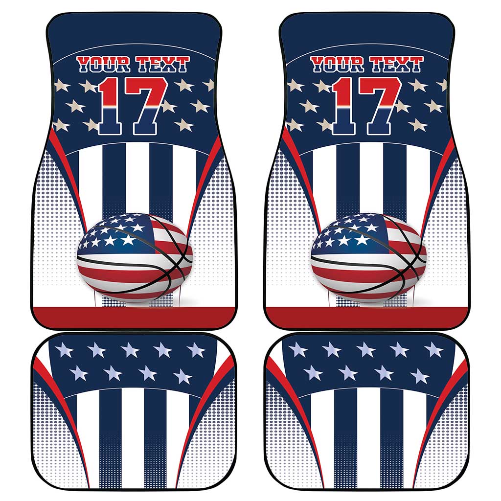 Custom United States Basketball Car Mats USA Eagle Mascot Style