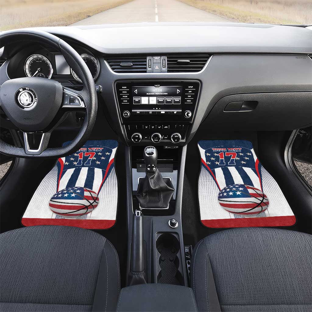 Custom United States Basketball Car Mats USA Eagle Mascot Style