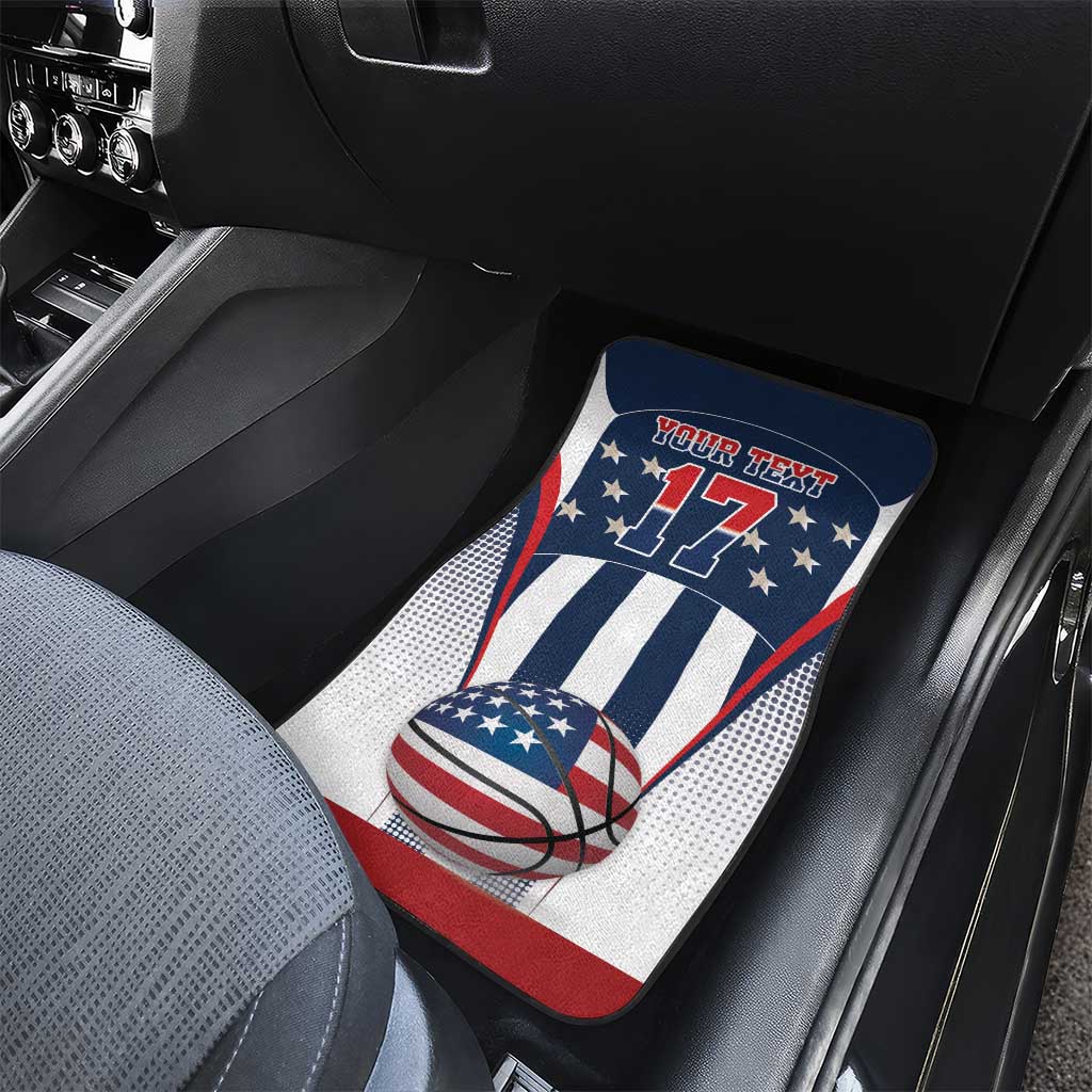 Custom United States Basketball Car Mats USA Eagle Mascot Style