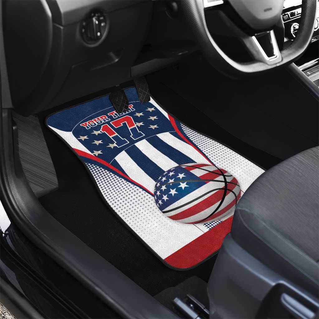 Custom United States Basketball Car Mats USA Eagle Mascot Style