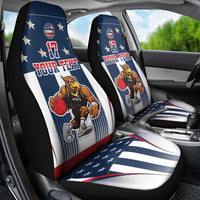 Custom United States Basketball Car Seat Cover USA Eagle Mascot Style