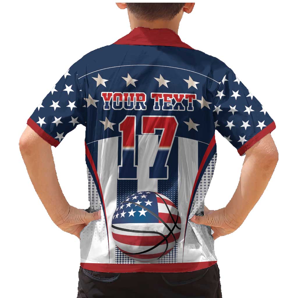 Custom United States Basketball Family Matching Mermaid Dress and Hawaiian Shirt USA Eagle Mascot Style