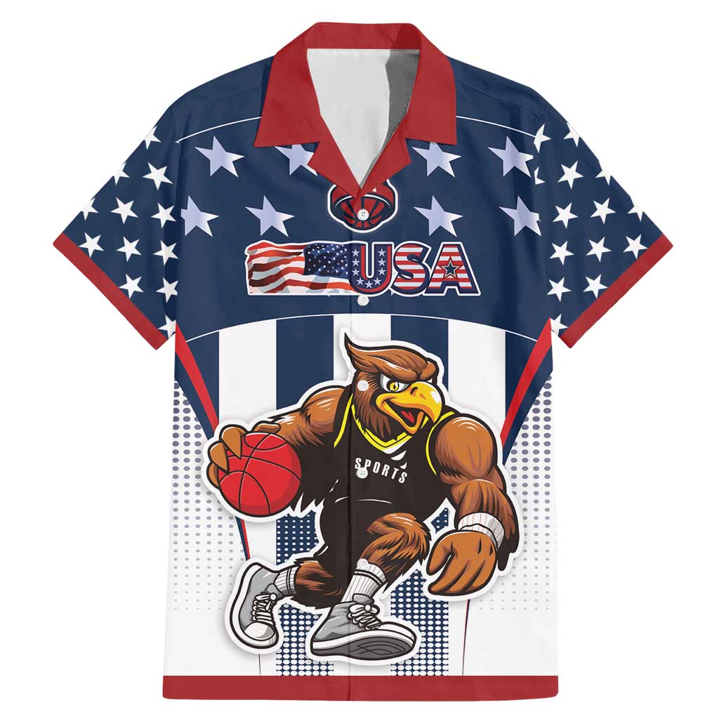 Custom United States Basketball Family Matching Mermaid Dress and Hawaiian Shirt USA Eagle Mascot Style