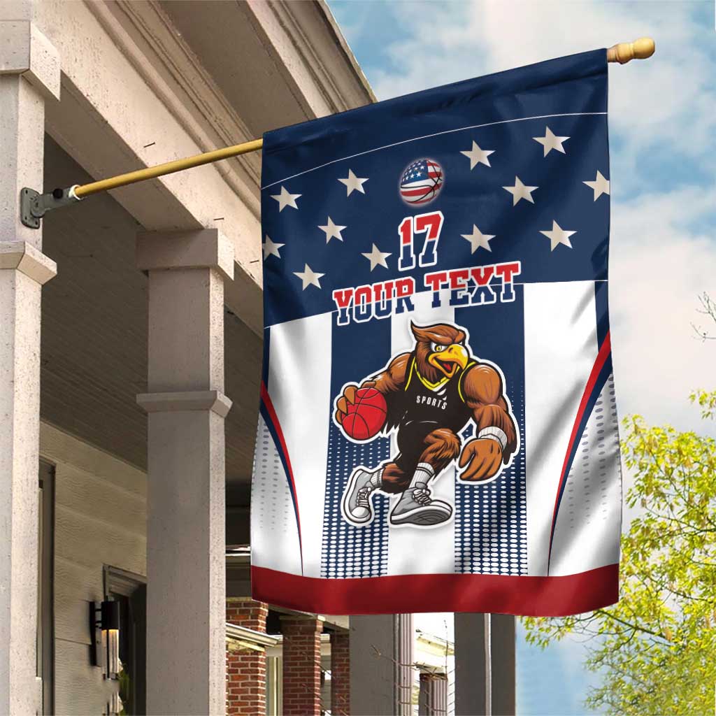 Custom United States Basketball Garden Flag USA Eagle Mascot Style