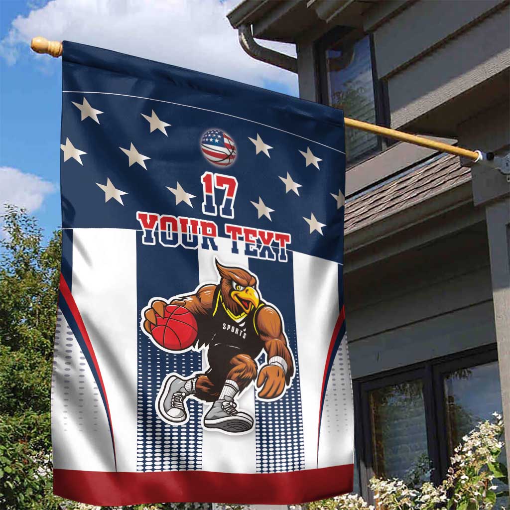 Custom United States Basketball Garden Flag USA Eagle Mascot Style