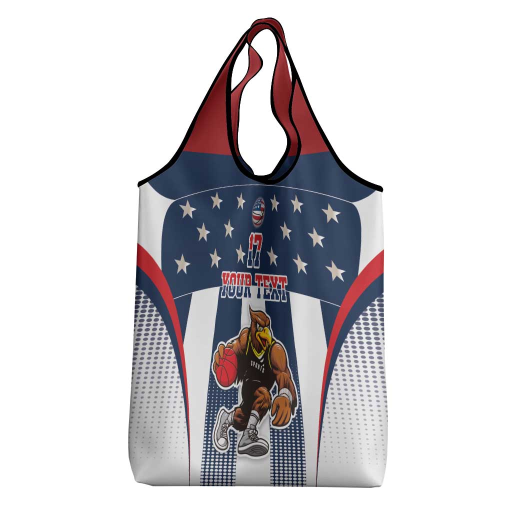Custom United States Basketball Grocery Bag USA Eagle Mascot Style