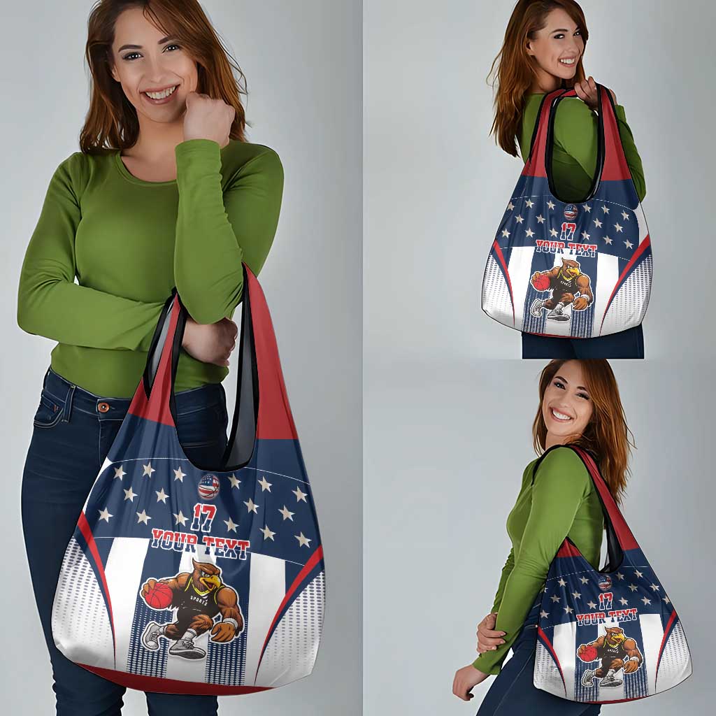 Custom United States Basketball Grocery Bag USA Eagle Mascot Style