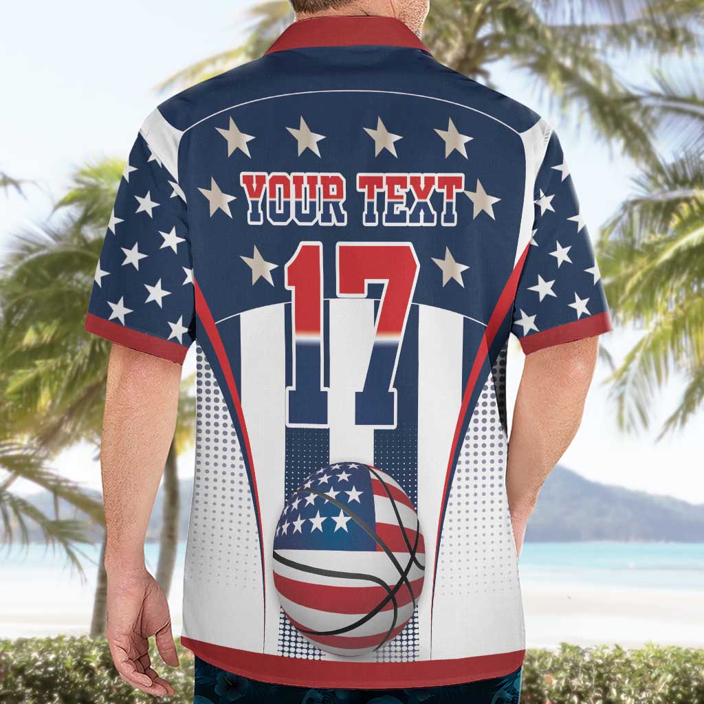 Custom United States Basketball Hawaiian Shirt USA Eagle Mascot Style