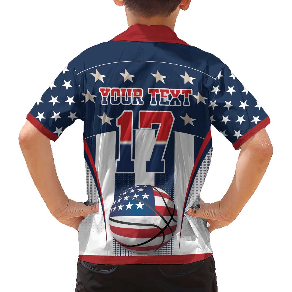 Custom United States Basketball Kid Hawaiian Shirt USA Eagle Mascot Style