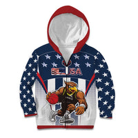 Custom United States Basketball Kid Hoodie USA Eagle Mascot Style