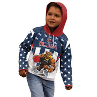 Custom United States Basketball Kid Hoodie USA Eagle Mascot Style