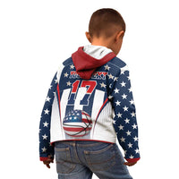 Custom United States Basketball Kid Hoodie USA Eagle Mascot Style