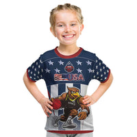 Custom United States Basketball Kid T Shirt USA Eagle Mascot Style