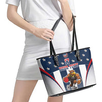 Custom United States Basketball Leather Tote Bag USA Eagle Mascot Style