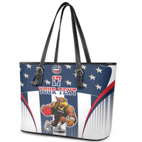 Custom United States Basketball Leather Tote Bag USA Eagle Mascot Style