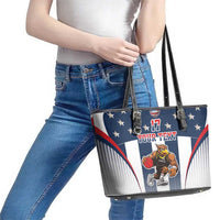 Custom United States Basketball Leather Tote Bag USA Eagle Mascot Style