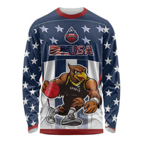 Custom United States Basketball Long Sleeve Shirt USA Eagle Mascot Style