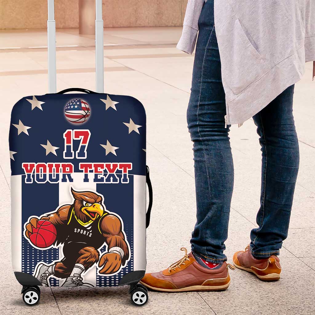 Custom United States Basketball Luggage Cover USA Eagle Mascot Style