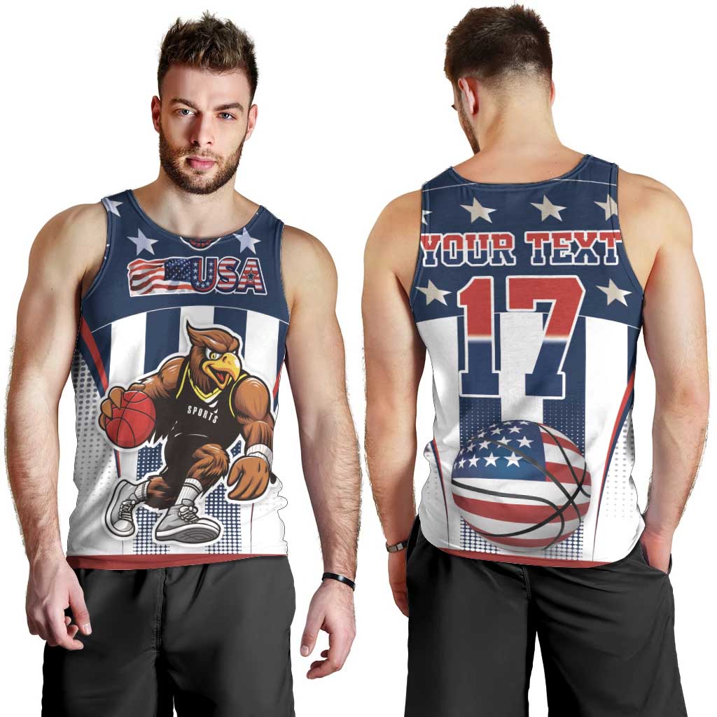 Custom United States Basketball Men Tank Top USA Eagle Mascot Style