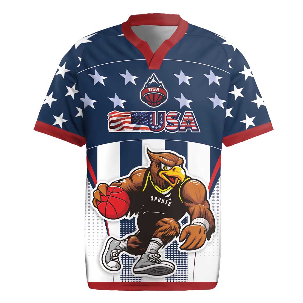Custom United States Basketball Rugby Jersey USA Eagle Mascot Style
