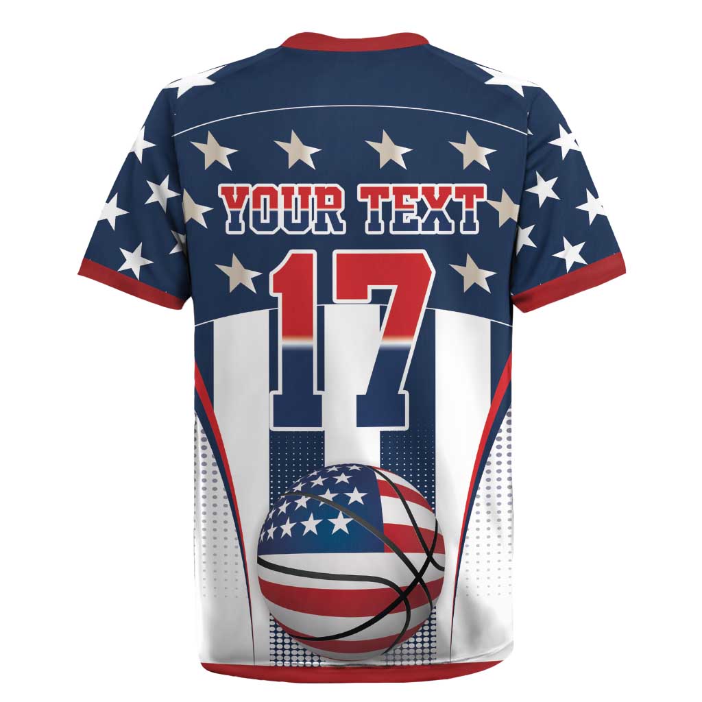 Custom United States Basketball Rugby Jersey USA Eagle Mascot Style
