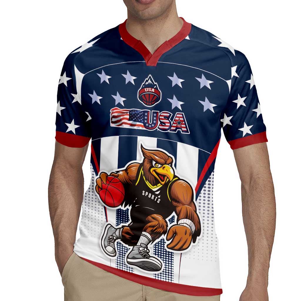 Custom United States Basketball Rugby Jersey USA Eagle Mascot Style