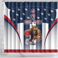 Custom United States Basketball Shower Curtain USA Eagle Mascot Style