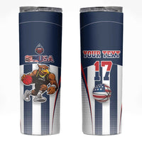 Custom United States Basketball Skinny Tumbler USA Eagle Mascot Style