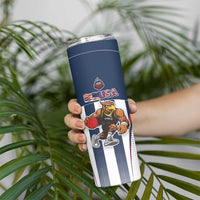 Custom United States Basketball Skinny Tumbler USA Eagle Mascot Style