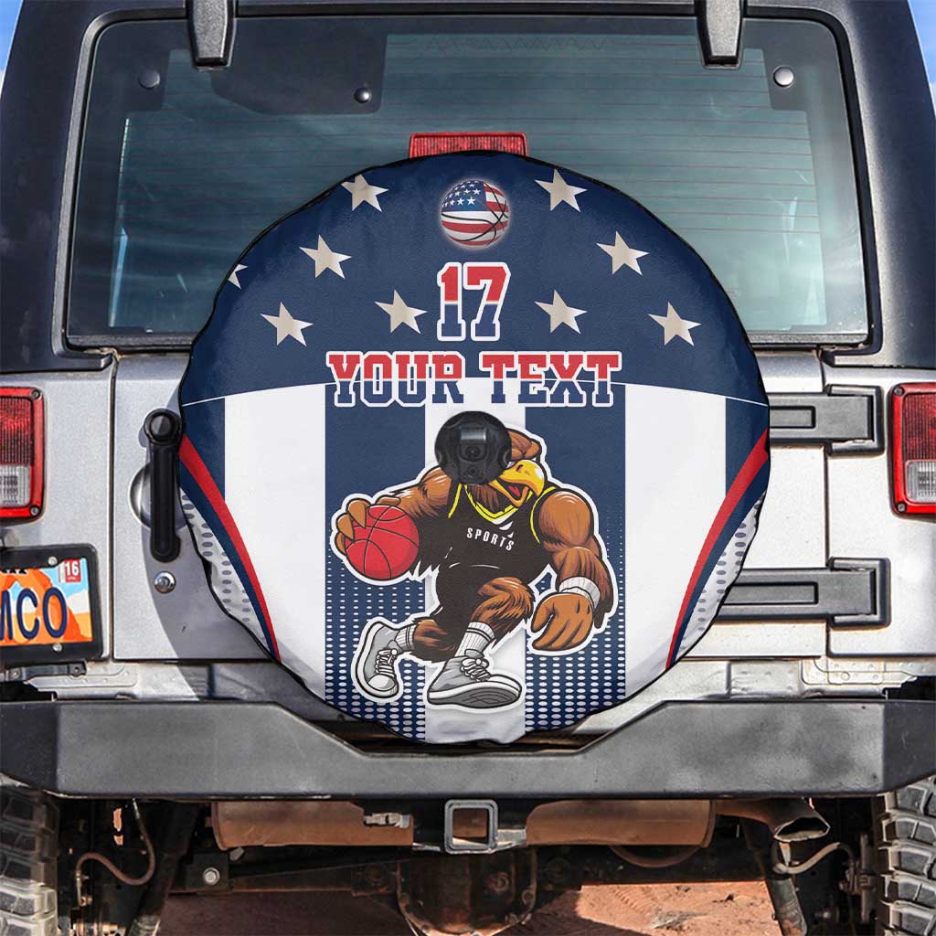 Custom United States Basketball Spare Tire Cover USA Eagle Mascot Style
