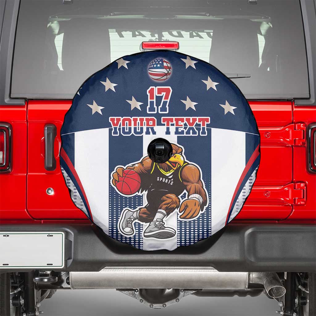 Custom United States Basketball Spare Tire Cover USA Eagle Mascot Style