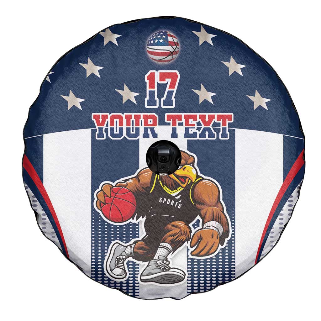 Custom United States Basketball Spare Tire Cover USA Eagle Mascot Style
