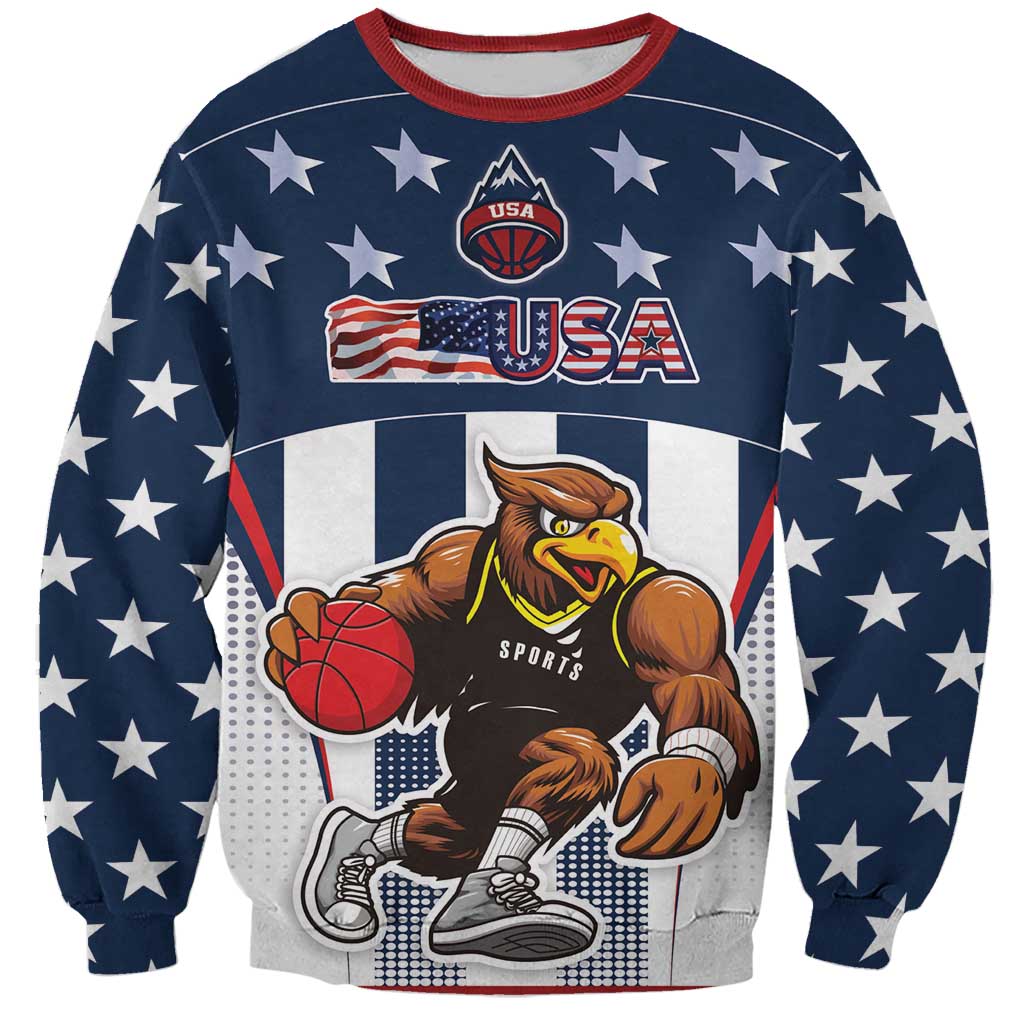 Custom United States Basketball Sweatshirt USA Eagle Mascot Style