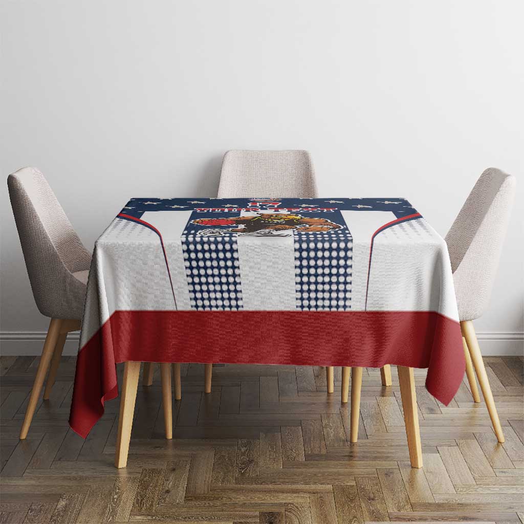 Custom United States Basketball Tablecloth USA Eagle Mascot Style