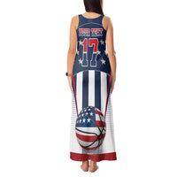 Custom United States Basketball Tank Maxi Dress USA Eagle Mascot Style